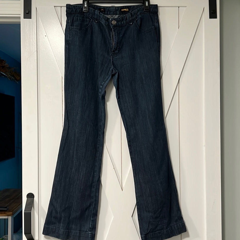 Express Embellished Flare Jeans